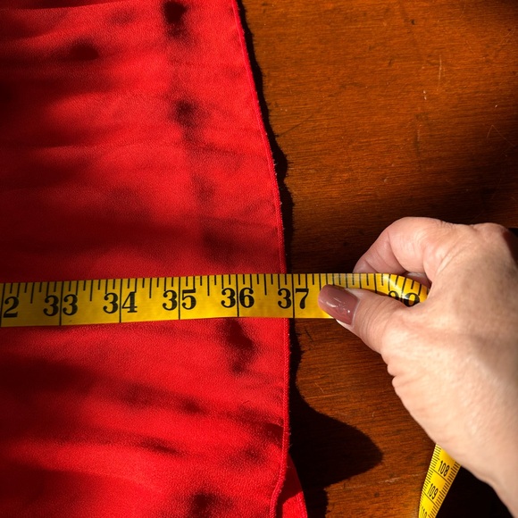 Zara‎ SZ XS red pleated chiffon flare mini dress - Picture 16 of 16